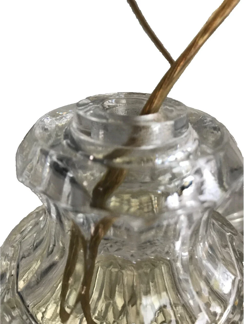 Vintage 3 piece Crystal Lamp Hand Cut Tiffany Style Create your own Base